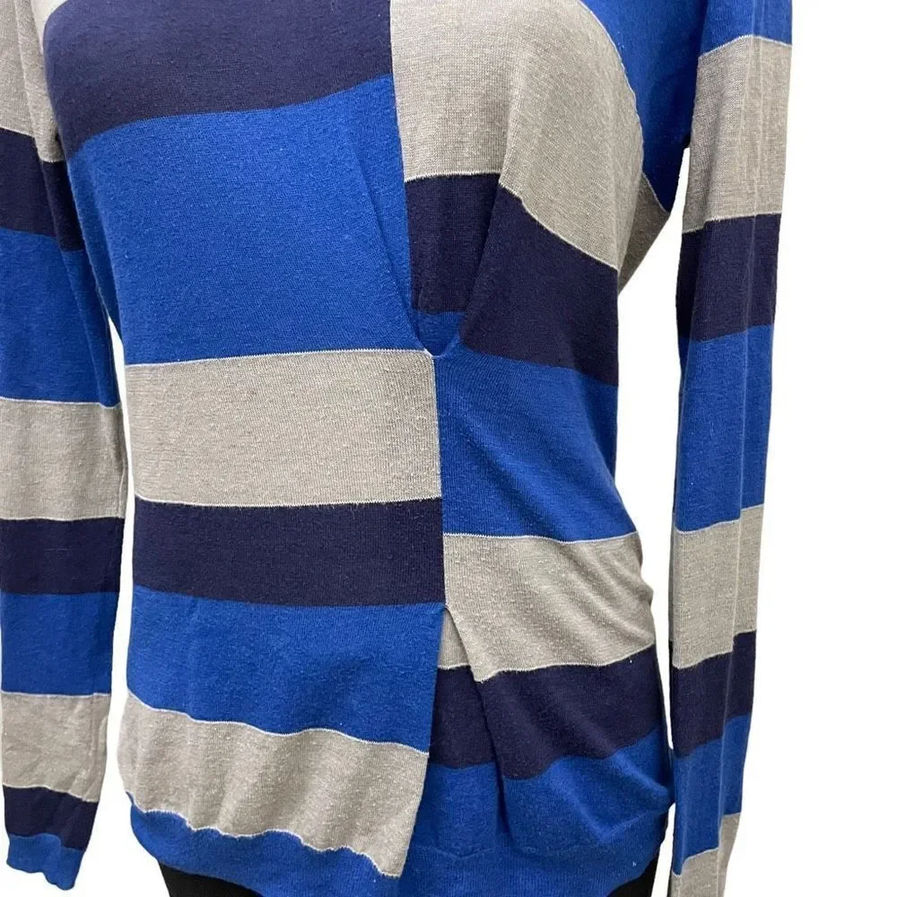 MARC by MARC Jacobs Blue Striped Soft Cashmere‎ Knit pullover Sweater size XS